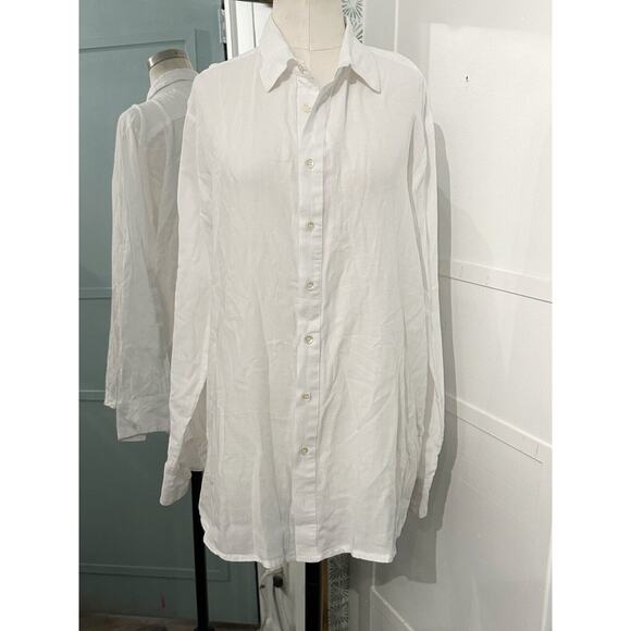 Pati de St Barths Gouverneur Shirt Button Down White Cotton Long Sleeve Medium - Picture 3 of 8